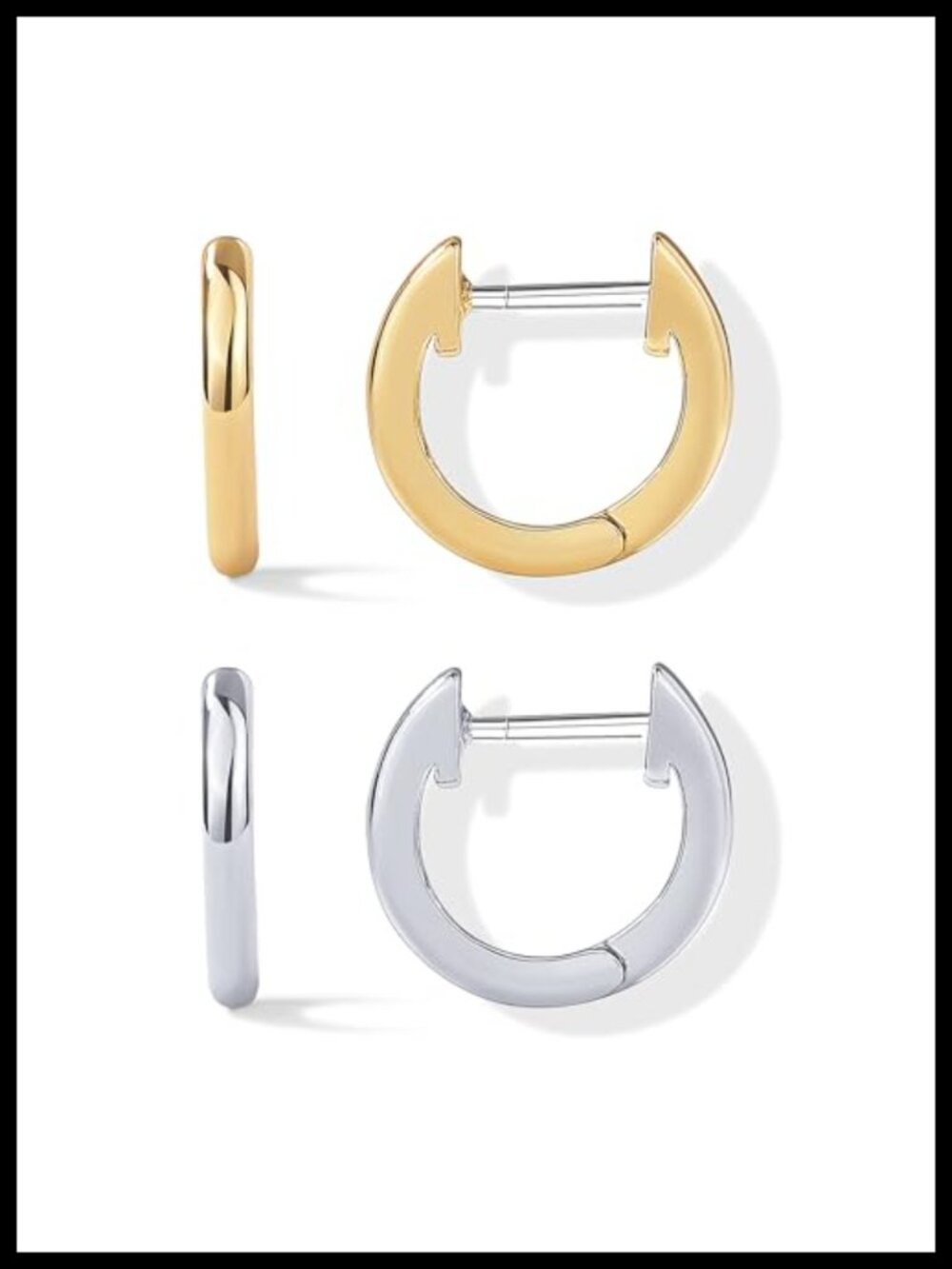 Small 14K Gold Plated Hoop Earrings Huggie Set Hypoallergenic